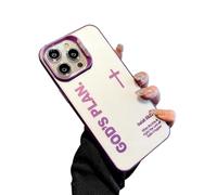 Jeeeun God'S Plan Phone Case, Cross Pattern Religious Art Fashion Cover, IMD Laser Craft with Anti-Fall & Anti-Shock | Compatible for iPhone (15 Pro MAX,Purple)