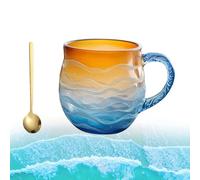 Jeeeun Golden Tide Mug, 12oz Sea Glass Sunset Mug for Tea, Coffee, or Wine, Unique Beach-Inspired Drinkware for Ocean Lovers (1pcs)