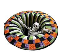 Jeeeun Halloween 3D Rug, Halloween Optical Illusion Rug, Spooky Skeleton 3D Effect Rugs (A*Picture,31.49in)