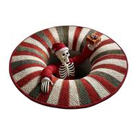 Jeeeun Halloween 3D Rug, Halloween Optical Illusion Rug, Spooky Skeleton 3D Effect Rugs (E*Picture,23.62in)
