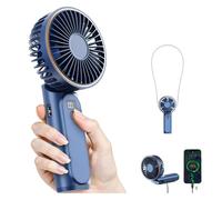 Jeeeun Handheld Fan, Portable fan with 4000mAh- LED Display & 180° Adjustable Design, 6 Speed Travel Fan for Home, Office, Bedroom & Outdoor (blue)