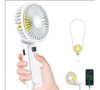 Jeeeun Handheld Fan, Portable fan with 4000mAh- LED Display & 180° Adjustable Design, 6 Speed Travel Fan for Home, Office, Bedroom & Outdoor (white)