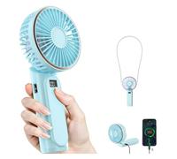 Jeeeun Handheld Fan, Portable fan with 4000mAh- LED Display & 180° Adjustable Design, 6 Speed Travel Fan for Home, Office, Bedroom & Outdoor (lake green)