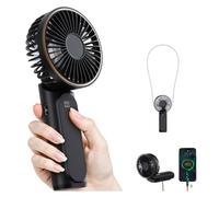 Jeeeun Handheld Fan, Portable fan with 4000mAh- LED Display & 180° Adjustable Design, 6 Speed Travel Fan for Home, Office, Bedroom & Outdoor (black)