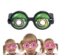 Jeeeun Kinetic Crazy Eyes Glasses, Winking Glasses with Blink Action - High-Impact Novelty Eyewear for Parties,Costumes (Green)