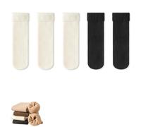 Jeeeun Luviess Fleece Cozy Socks, Fleececozy - Ultra Soft Velvet Slim Thermal Socks for Women, Warm Winter Non-Slip Sock (5Pcs-B)