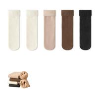 Jeeeun Luviess Fleece Cozy Socks, Fleececozy - Ultra Soft Velvet Slim Thermal Socks for Women, Warm Winter Non-Slip Sock (5Pcs-A)