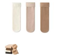 Jeeeun Luviess Fleece Cozy Socks, Fleececozy - Ultra Soft Velvet Slim Thermal Socks for Women, Warm Winter Non-Slip Sock (3Pcs-B)