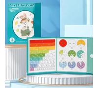 Jeeeun Magnetic Fraction Tiles, Magnetic Fraction Demonstration Book For Kids Learning Fractions