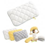 Jeeeun Marshmallow Pillow, Cooling Marshmallow Puff Pillow for Side and Back Sleepers, Breathable High Resilience Support, Fluffy Washable (White,Low Pillow)