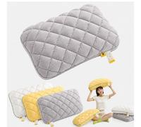 Jeeeun Marshmallow Pillow, Cooling Marshmallow Puff Pillow for Side and Back Sleepers, Breathable High Resilience Support, Fluffy Washable (Gray,Medium Pillow)