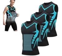 Jeeeun MENIONIC Tourmaline PostureCorrector Vest, 2024 New Version Ionic Shaping Sleeveless Shirt (Black*3pcs,L)