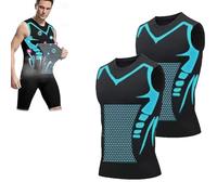 Jeeeun MENIONIC Tourmaline PostureCorrector Vest, 2024 New Version Ionic Shaping Sleeveless Shirt (Black*2pcs,3XL)
