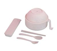 Jeeeun Microwave Ramen Bowl with Strainer - 2026 Ramen Microwave Bowl with Lid, Chopsticks Handles Strainer Spoon Fork for Dorm Room College Apartment Essentials (Off-white)