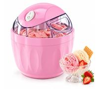 Jeeeun Mini Electric Ice Cream Maker, 500 ml, Pre-Freeze Bowl (#B) | Compact dessert maker with a transparent lid, ingredient opening and removable paddle for homemade flavours