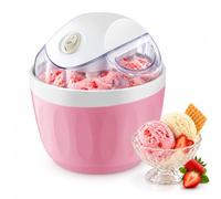 Jeeeun Mini Electric Ice Cream Maker, 500 ml, Pre-Freeze Bowl (#C) | Compact dessert maker with a transparent lid, ingredient opening and removable paddle for homemade flavours