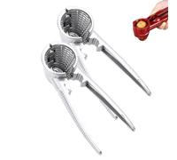 Jeeeun Multifunction Nutcracker with Non Slip Handle - Stainless Steel Pecan Nut Cracker Tool, Convenient Chestnut Cracker Tool for Nuts (Silver *2)