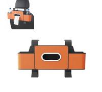 Jeeeun Multifunctional Car Seat Back Storage Box - 3-in-1 Car Seat Organizer Backseat with Cup Holder, Tissue Box and Phone Storage for SUV, Sedan or Truck (Orange)