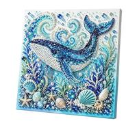 Jeeeun Ocean Theme Pearl Art DIY Kit with Frame for Adults & Beginners (#b)