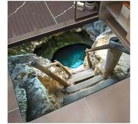 Jeeeun Optical Illusion Rug, 3D Rugs Optical Illusion,Trap Optical Illusion Bottomless Non-Slip Doormat (#10,15.75x23.62in)