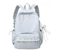 Jeeeun Polka Dot Backpack, Cute Lace Backpack Lace Large Laptop Daypack Kawaii Supplie (B*Blue)