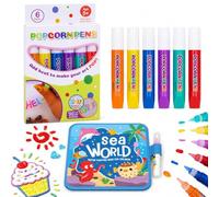 Jeeeun Popcorn Pens, 6/12-Pack Puffy Pens, Colors for 3D Art and DIY Crafts (6PCS)