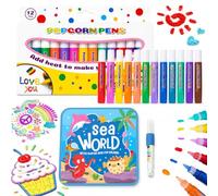 Jeeeun Popcorn Pens 6/12 Pcs - DIY Bubble Popcorn Drawing Pens for 3D Art (12PCS)