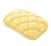 Jeeeun Puff Pillow with Waffle Quilted, Breathable Soft Marshmallow Pillow for Side Back Sleepers Bedroom Dorm Guest Room (Yellow,Medium 1000g)