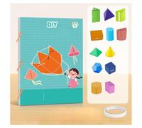Jeeeun Pull String 3D Geometry Learning Book, Teach Volume & Surface Area Formulas, 9/12/15 Pop-Up Models, Safe Braided Rope Design (12-Model)