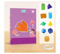 Jeeeun Pull String 3D Geometry Learning Book, Teach Volume & Surface Area Formulas, 9/12/15 Pop-Up Models, Safe Braided Rope Design (9-Model)