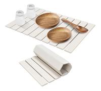Jeeeun Quick Dry Stone Mat Kitchen, Super Absorbent Diatomaceous Earth Dish Drying Mat, Foldable Countertop Mat for Dishes Cups Bottles, Instant Dry Bath & Kitchen Stone Mat (15.74 * 11.81in,White)