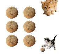 Jeeeun Rabbit Fur Balls for Cats - Soft Fluffy Rabbit Fur Balls, Washable, Bunny Kicks & Chase Games for Cats Indoor Exercise & Bonding (6Pcs)