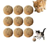 Jeeeun Rabbit Fur Balls for Cats - Soft Fluffy Rabbit Fur Balls, Washable, Bunny Kicks & Chase Games for Cats Indoor Exercise & Bonding (9Pcs)