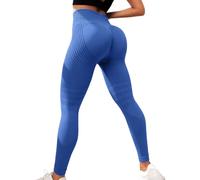 Jeeeun Resistance Leggings, Resistance Band Leggings for Women, Seamless Yoga Fitness Pants (Blue,M)