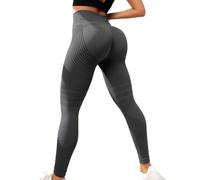 Jeeeun Resistance Leggings, Resistance Band Leggings for Women, Seamless Yoga Fitness Pants (Dark Gray,L)