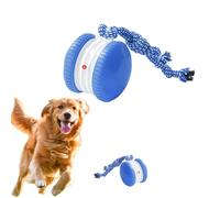 Jeeeun Rolling Ball Dog Toy, Automatic Electric Rolling Pet Toy Ball with Light & Rope, Smart Motion Interactive Toy for Dogs & Cats (Blue)