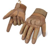 Jeeeun Ruck & Recon Tactical Gloves for Men - Touchscreen Full Finger Gloves with Breathable, Shock Protection, Strong Grip (A16 Wolf Brown,XX-Large)
