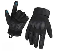 Jeeeun Ruck & Recon Tactical Gloves for Men - Touchscreen Full Finger Gloves with Breathable, Shock Protection, Strong Grip (A16 Black,Small)