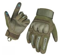 Jeeeun Ruck & Recon Tactical Gloves for Men - Touchscreen Full Finger Gloves with Breathable, Shock Protection, Strong Grip (A16 Army Green,Large)