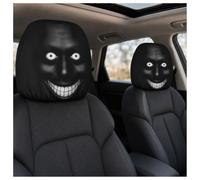 Jeeeun Scary Headrest Covers for Cars, Washable Polyester Car Headrest Cover Set with Creepy Print for Halloween Car Interior Decoration (2pcs C)