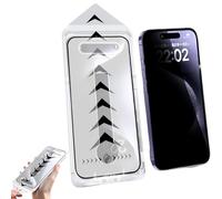 Jeeeun Screen Protector for iPhone 12 13 14 15 16 17 Series, 3 in 1 Tempered Glass Screen Protector, Bubble Free, Auto Dust-Elimination (Privacy,15Pro)