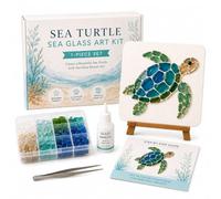 Jeeeun Sea Glass Art Kits for Adults, DIY Beautiful Ocean Inspired Artwork (Turtle)