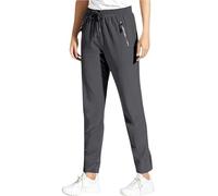 Jeeeun Stretch Active Pants for Women - Lightweight Quick Dry Comfy Fit Trousers for Yoga, Travel & Everyday Wear (Grey-Straight,5XL)