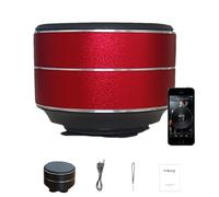 Jeeeun Thumpy Speaker, Mini Speaker with Suction Cup, Portable Stereo Sound for Shower, Kitchen and Travel (Red)