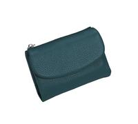 Jeeeun Unisex Pebble Leather Wallet, 5.3In Compact Genuine Leather Coin & Card Holder, Bifold Pocket Purse (Light Blue A)