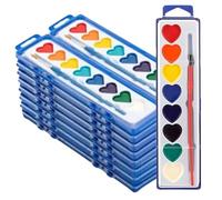 Jeeeun Watercolor Valentine Set - Heart Watercolor Paint Set for Valentines Day Gifts (12Pcs)