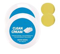 Jeeeun White Shoe Cleaner Cream with Sponge, No-Wash Stain Remover for White Sneakers, Gentle & Portable Cleaning Paste (2 PCS)