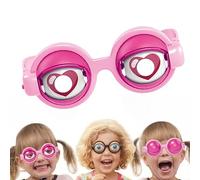 Jeeeun Winking Glasses, Kinetic Crazy Eyes Glasses with Manual Blink Action for Prank, Party Jokes, Costumec (Pink)