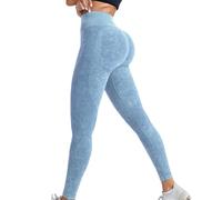 Jeeeun Women Leggings Black, Resistance Leggings for Women for Yoga Gym Workout (Light Blue,S)