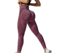 Jeeeun Women Leggings Black, Resistance Leggings for Women for Yoga Gym Workout (Wine Red,S)
